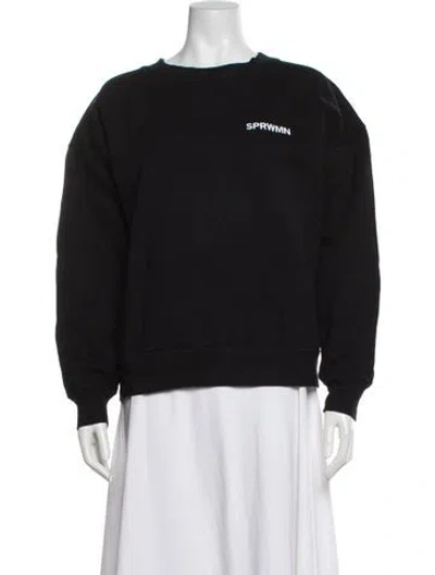 Pre-owned Sprwmn Crew Neck Long Sleeve Sweatshirt In Black