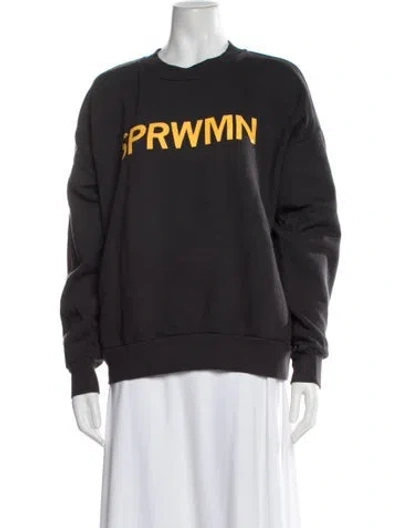 Pre-owned Sprwmn Crew Neck Long Sleeve Sweatshirt In Black