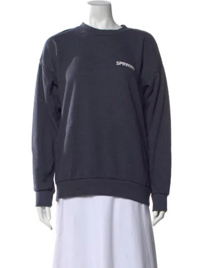 Pre-owned Sprwmn Crew Neck Long Sleeve Sweatshirt In Blue