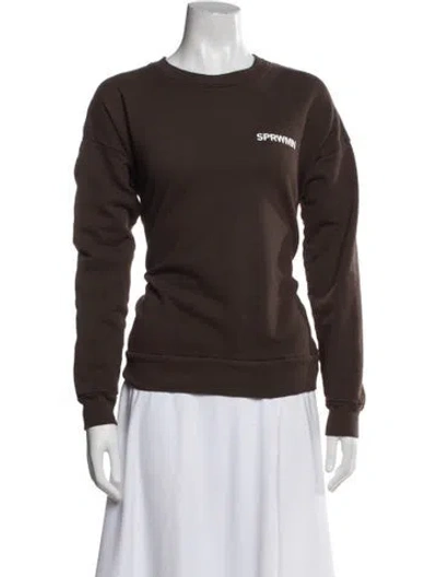 Pre-owned Sprwmn Crew Neck Long Sleeve Sweatshirt In Brown