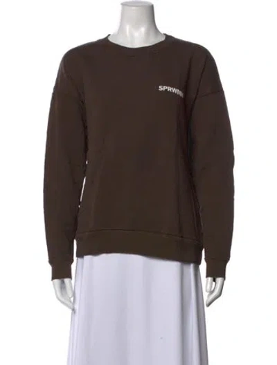 Pre-owned Sprwmn Crew Neck Long Sleeve Sweatshirt In Brown