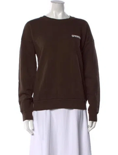Pre-owned Sprwmn Crew Neck Long Sleeve Sweatshirt In Brown
