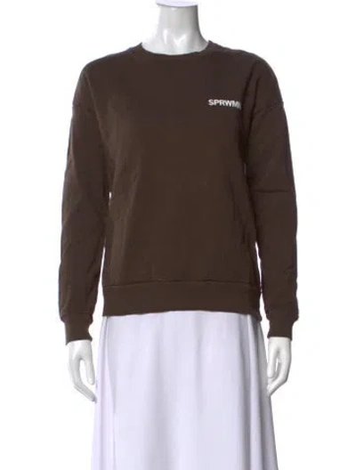 Pre-owned Sprwmn Crew Neck Long Sleeve Sweatshirt In Brown