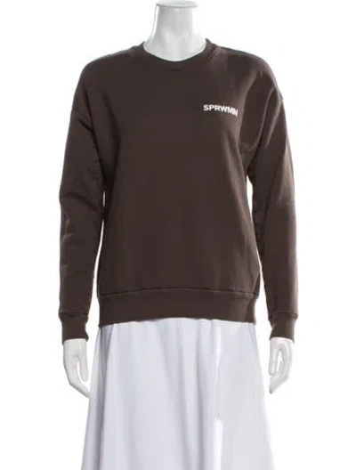 Pre-owned Sprwmn Crew Neck Long Sleeve Sweatshirt In Brown