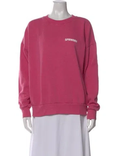 Pre-owned Sprwmn Crew Neck Long Sleeve Sweatshirt In Pink