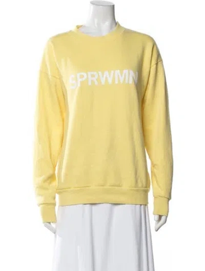 Pre-owned Sprwmn Crew Neck Long Sleeve Sweatshirt In Yellow