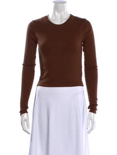Pre-owned Sprwmn Crew Neck Long Sleeve Top In Brown