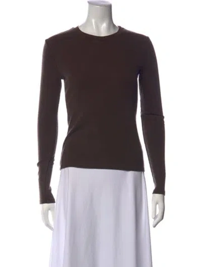 Pre-owned Sprwmn Crew Neck Long Sleeve Top In Brown