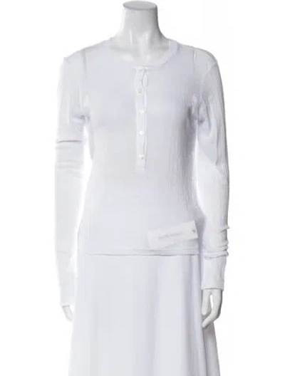 Pre-owned Sprwmn Crew Neck Long Sleeve Top W/ Tags In White