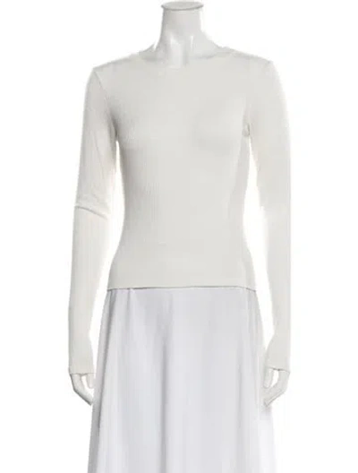 Pre-owned Sprwmn Crew Neck Long Sleeve Top In White