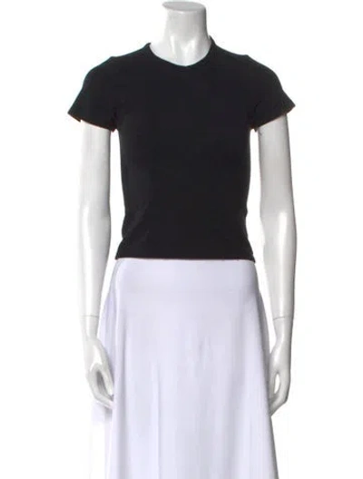 Pre-owned Sprwmn Crew Neck Short Sleeve Crop Top In Black