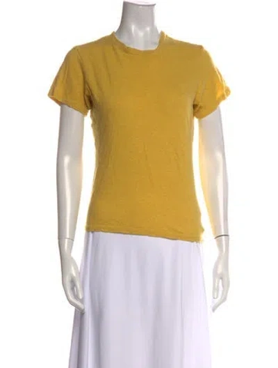 Pre-owned Sprwmn Crew Neck Short Sleeve T-shirt In Yellow