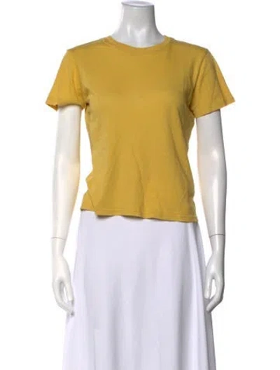 Pre-owned Sprwmn Crew Neck Short Sleeve T-shirt In Yellow