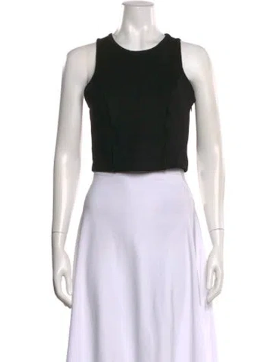 Pre-owned Sprwmn Crew Neck Sleeveless Crop Top In Black