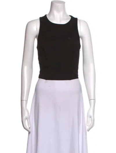 Pre-owned Sprwmn Crew Neck Sleeveless Crop Top In Black
