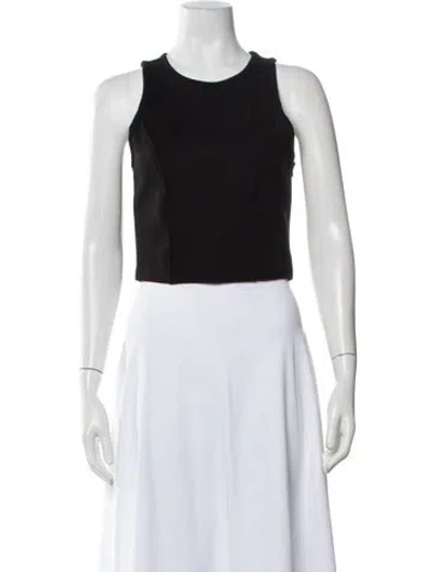 Pre-owned Sprwmn Crew Neck Sleeveless Crop Top In Black