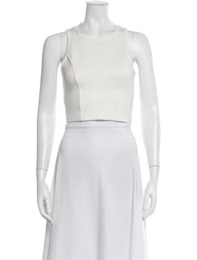 Pre-owned Sprwmn Crew Neck Sleeveless Crop Top In Neutral