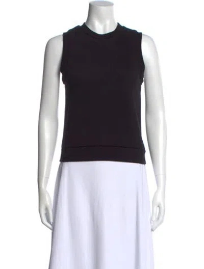 Pre-owned Sprwmn Crew Neck Sleeveless Top In Black