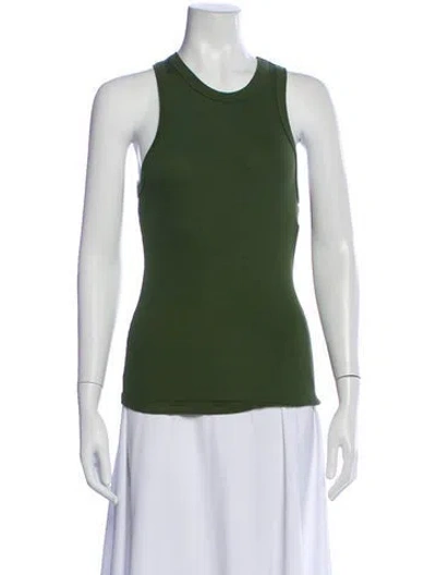 Pre-owned Sprwmn Crew Neck Sleeveless Top In Green