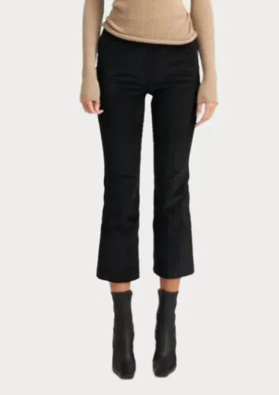 Sprwmn Crop Flare Corduroy Pants In Black
