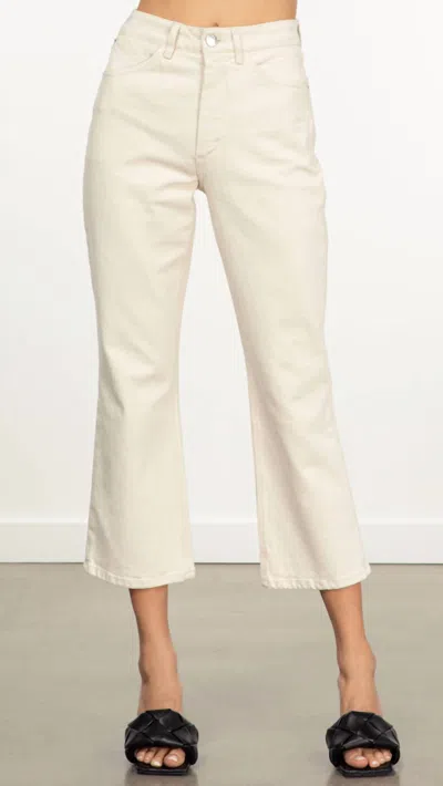 Sprwmn Crop Flare Jean In Earhart In Beige