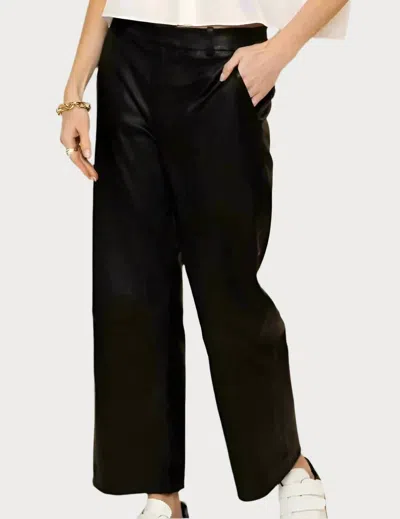 Sprwmn Cropped Baggy Leather Trousers In Black
