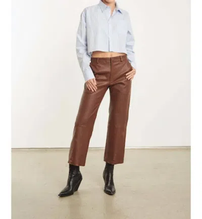 Sprwmn Cropped Baggy Lowrise Trousers In Whiskey In Brown