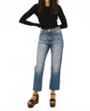 Sprwmn Cropped Straight Leg Denim Jeans In Gainsbourg In Blue