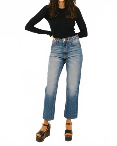 Sprwmn Cropped Straight Leg Denim Jeans In Gainsbourg In Blue