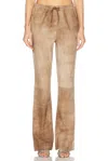 Sprwmn Drawstring Straight Pant In Brown