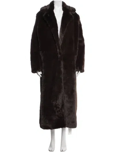 Pre-owned Sprwmn Faux Fur Coat W/ Tags In Brown
