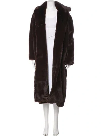 Pre-owned Sprwmn Faux Fur Faux Fur Coat In Brown