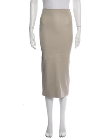 Pre-owned Sprwmn Faux Leather Knee-length Skirt In Neutrals