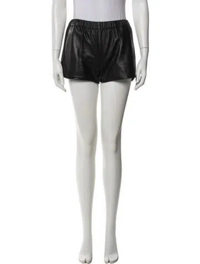 Pre-owned Sprwmn Faux Leather Mini Shorts In Black