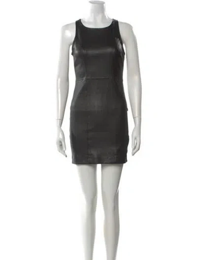 Pre-owned Sprwmn Faux Shearling Mini Dress In Black