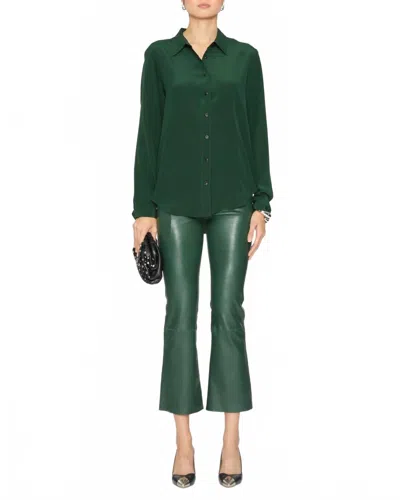 Sprwmn Fitted Button Up Shirt In Ivy In Green