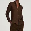 Sprwmn Fitted Button Up Top In Americano