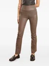 Sprwmn Flared Leather Leggings In Brown