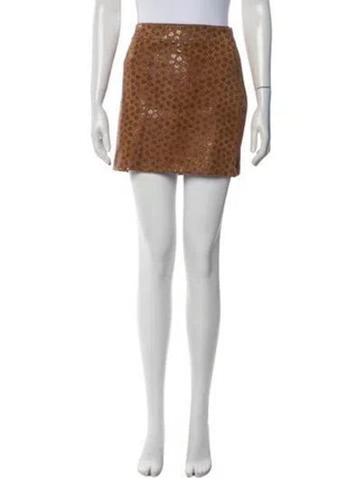 Pre-owned Sprwmn Floral Print Mini Skirt In Blue