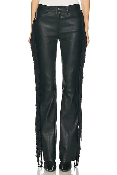 Sprwmn Fringe Micro Flare Pant In Black