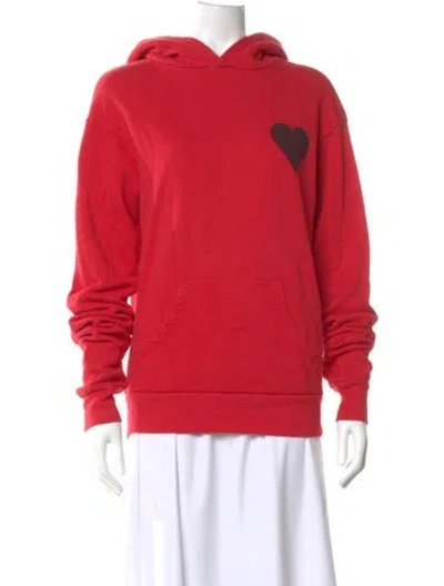 Pre-owned Sprwmn Graphic Print Crew Neck Hoodie In Red