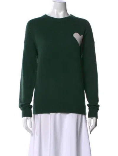 Pre-owned Sprwmn Graphic Print Crew Neck Sweater In Green