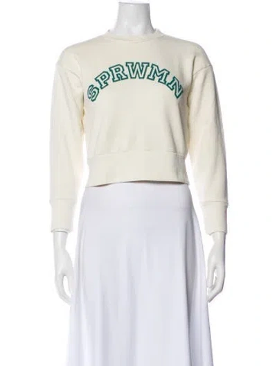 Pre-owned Sprwmn Graphic Print Crew Neck Sweater W/ Tags In Neutral