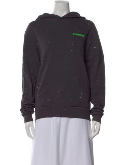 Pre-owned Sprwmn Graphic Print Crew Neck Sweatshirt In Black