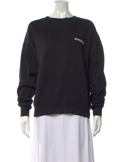 Pre-owned Sprwmn Graphic Print Crew Neck Sweatshirt In Black