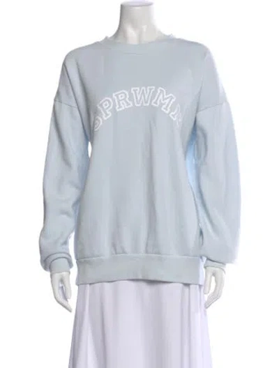 Pre-owned Sprwmn Graphic Print Crew Neck Sweatshirt In Blue