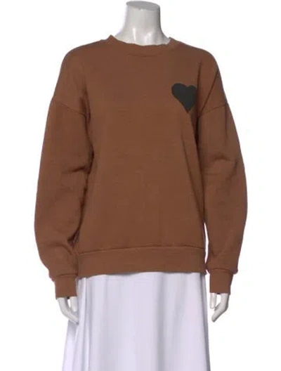 Pre-owned Sprwmn Graphic Print Crew Neck Sweatshirt In Brown