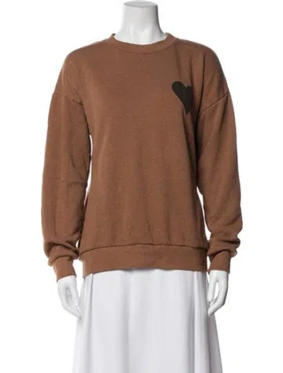 Pre-owned Sprwmn Graphic Print Crew Neck Sweatshirt In Brown