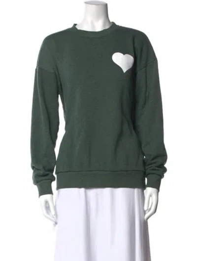 Pre-owned Sprwmn Graphic Print Crew Neck Sweatshirt In Green