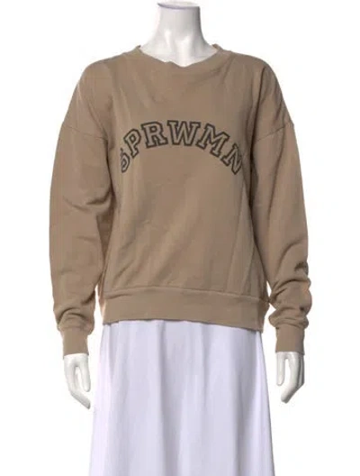 Pre-owned Sprwmn Graphic Print Crew Neck Sweatshirt In Neutrals
